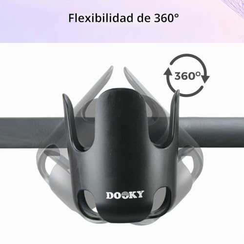 Miniatura 5 de Portavasos Dooky Para Cochecitos Y Sillas De Paseo Ajuste Universal, Velcro Ajustable, Capa Antideslizante, Flexibilidad De 360 , Varios Tamaños, Sin Bpa , Negro