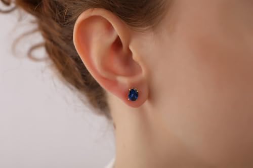 Boucles d'oreilles saphir naturel minimalistes pour le bureau