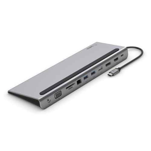 Belkin USB C Hub, 11-in-1 Multi-Port Laptop Dock with 4K HDMI, DP, VGA, USB C Docking Station with 100W Power Delivery, USB A, Gigabit Ethernet, SD, MicroSD, 3.5mm Port For MacBook Pro, Air and More by Belkin - Image 4