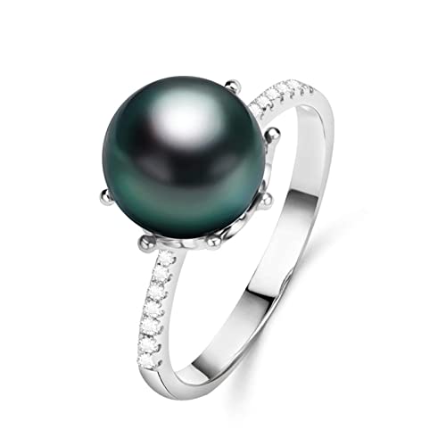 Bague en perles noires réglable pour sublimer vos tenues de soirée
