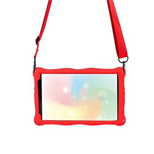 AKNICI-Funda-Antichoque-para-AOYODKG-H8-H6TECLAST-P80Samsung-Galaxy-Tab-A7-Lite-de-87Tab-A-80-2019-T290-T295-T297MatrixPad-S8DUODUOGO-E8Haehne-8-Correa-de-Hombro-y-Lapiz-Tactil-Rojo