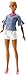 Barbie Fashionistas poupée mannequin #82 aux cheveux courts, top en jean, collier rose et short blanc, jouet pour enfant, FNJ40