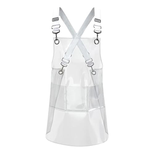 Delantal transparente, delantal transparente | Delantal para barbacoa impermeable y resistente al | Paño de peluquería ajustable para cortes de pelo, peinado, teñido
