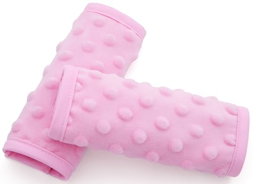 Pro Goleem Car Seat Strap Covers for Babies Girl Soft Car Seat Strap Shoulder Pads for All Car Seats, Stroller, Pushcar, Pink