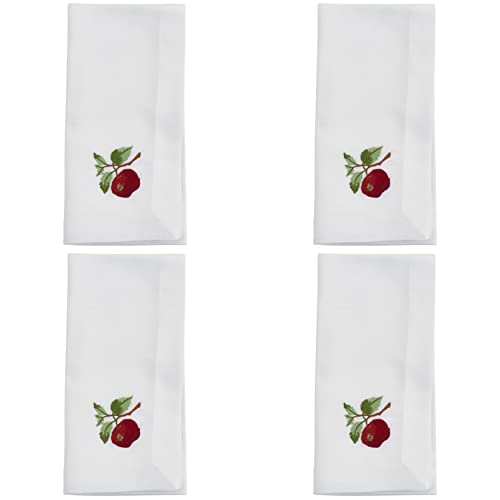 Servilletas con bordado manzana Saro Lifestyle set 4 miniatura 2