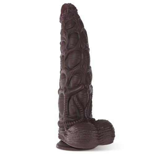 Image of ferch 13.6 Inch Realistic Girth Huge Thick Dildo, Real Skin Dual Density Silicone Monster Dildo with Strong Suction Cup for Hands-Free Play, G-spot Dildo Anal Sex Toys for Men Women