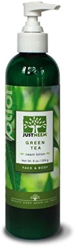 JustNeem Lotion, Green Tea, Instant and Lasting Relief for Severely Dry, Cracked, Itchy or Irritated Skin. For Eczema, Psoriasis, Rosacea, and More. Face and Body - 8 oz