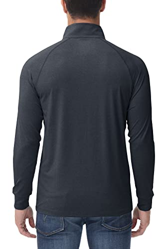 Image of MAGCOMSEN Men's Quarter Zip Pullover Long Sleeve Sweatshirts Fleece Lined Golf Pullover Thermal Gym Workout Tops