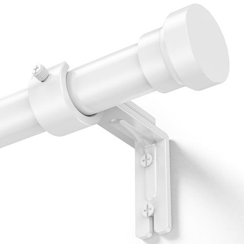 Image of YaFex Curtain Rods 32-170 Inch, Heavy Duty 1 Inch Adjustable Curtain Rod for Windows, White Extra Long Window Treatment Rods, Modern Design, Easy Installation