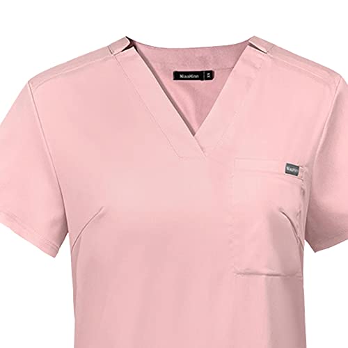 Dynwave Uniformes Scrub Set, manga Nurse Top Pants, V Neck Scrub Top Roupas de trabalho, ternos de t