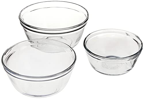 Anchor Hocking Anchor 3-Piece Glass Mixing Bowl Set,...