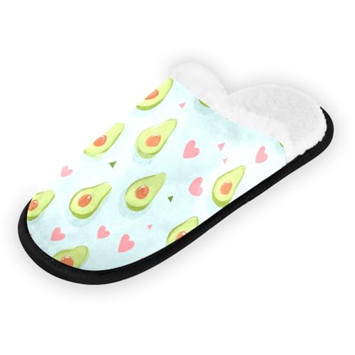 Avocado Cartoon Heart Pink Slippers For Women Men Soft Memory Foam Non-Slip Fruit Winter Indoor House Shoes Travel Slipper2