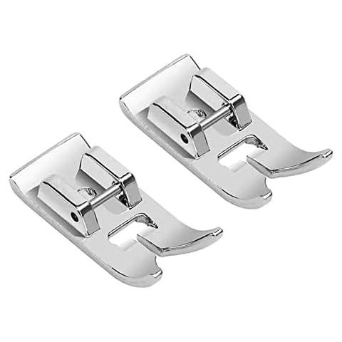 TISEKER 2 Pieces Zig Zag, Straight Stitch Presser Foot Universal General Purpose Zigzag Snap On Foot for Singer, Brother, Janome, Kenmore, Babylock, Toyota, Etc Domestic Sewing Machines Cover