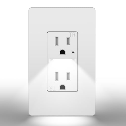 Image of CML15 Amp Outlet with Night Light for Hallway & Bathroom, ETL Listed