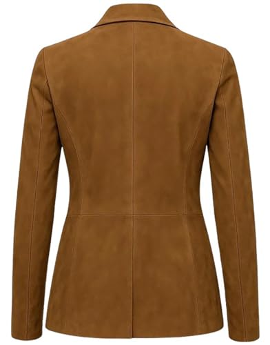 Brown Suede Blazer Women - One Button Blazer Women2