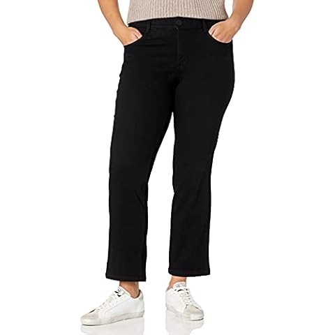 Vintage America Blues womens F'ab Body Sculpt Straight Leg Denim Jeans, Black, 16 US Cover