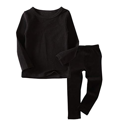 Jwwn B07KN6M1GB Toddler Boys Girls Long Johns Thermal Underwear Set 2Pc Crewneck Tops And Bottom Kids Pajamas Warm Jammies, cover