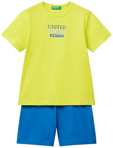 United Colors of Benetton Comp(t-Shirt+Short) 3096gk00q Conjunto para bebés pequeños, Amarillo, 5 años Niños y Adolescentes