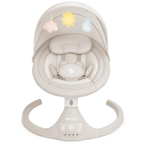 Image of Jool Baby Nova Baby Swing for Infants - Bluetooth Music, Remote (Oatmeal) | Keep Baby Happy While Getting Things Done - Gentle Side-to-Side Motion Helps Baby Feel Content