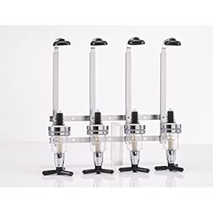 Bar flessenhouder en dispenser voor wandmontage voor 4 flessen jenever/wijn/bar accessoire/bar-butler/drankdispenser/drankdispenser/cocktailbar