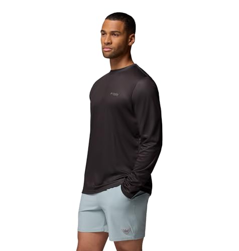 Columbia Mens Terminal Tackle PFG Fish Flag Long Sleeve, Shark/Cypress, Large3