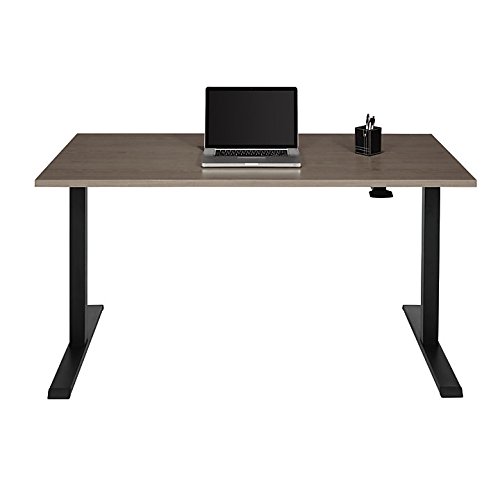 Image of Realspace Magellan 60 inch W Pneumatic Height-Adjustable Standing Desk, Gray