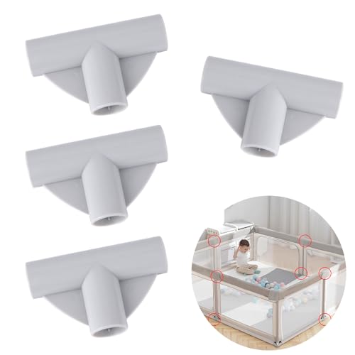 Image of T-Shaped Joint for Baby Playpen Parts, Baby Playpen Accessories for Baby Play Yard Baby, Playpen Replacement Connectors, (4 Pcs /Diameter2.5cm)