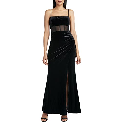 bcbg black velvet dress Ruffle Velvet Gown Black / 14