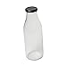 Produktbild 5 x Klar, Retro Glas Milch Flaschen (schwarz Deckel im lieferumfang enthalten) 500 ml