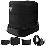 KIYORA フットレスト 飛行機 子供 空気 足置き エアーフットレスト 足枕 快適グッズ 車 足元 クッション 三段階 高さ調節 足のむくみ エコノミー症候群 長距離ドライブ 新幹線 夜行バス 家用 オフィス デスク下 収納袋付き 空気入れ3回で完了 (ブラック)