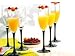 Glas Champagnerflöten/Sektflöten mit langem Stiel Schwarz 6 Stück 180 ml