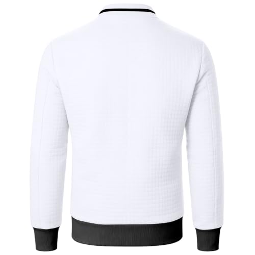 Quilted Bomber Jacket Men Lightweight Zipper Fall Jacket with Sleeve Pocket - image 5