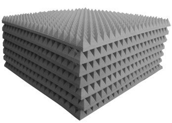 Pannello fonoassorbente 100x100x10 Cm piramidale per correzione audio in poliuretano insonorizzanti isolamento acustico isolante per udito