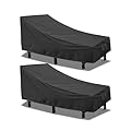 PureFit Outdoor Chaise Lounge Cover, Lounge Chair Covers Waterproof Patio Furniture Lounge Chair Cover, UV Resistant & Weatherproof, 2 Pack, 68" L x 30" W x 30" H Inches, Black