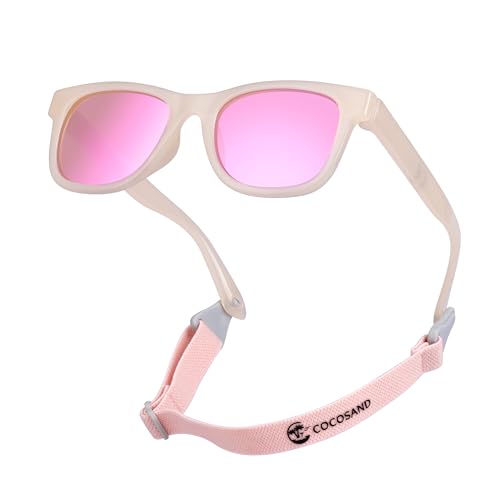 Image of COCOSAND Flexible Baby Sunglasses with Strap Polarized UV Protection for Toddler Infant Newborn Boy Girl Age 0-24 Months