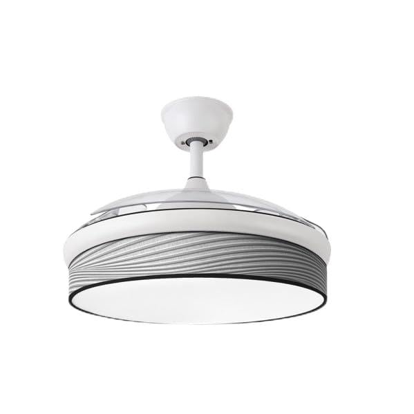 Zarivy Ventilador DC 72W Blanco/Gris, 3 aspas, 7200 lm, temperaturas de 3000-4000-6000K, control remoto, memoria y temporizador, ideal para climatización.