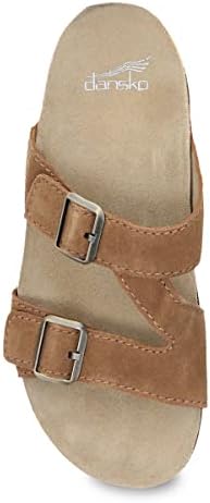 Dansko Dayna Double Buckle, Slip-On Suede Sandal for Women - Cushioned, Contoured Cork midsole for Comfort and Shock Absorption - Vibram ECOSTEP EVO Rubber Outsole Tan 7.5-8 M US | Image 1