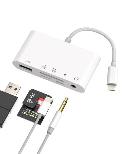 Adaptateur Jack pour iPhone avec lecteur carte SD et dongle USB OTG
