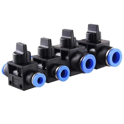 Raccord pneumatique HVFF 4mm avec vanne de réglage de vitesse du flux d'air, lot de 25 pièces