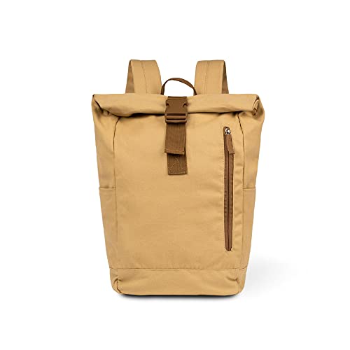 MER Eco Mochila portátil 15.6” algodón reciclado | Ligera y compacta con compartimento acolchado | Mochila sostenible para ordenador, trabajo y viajes