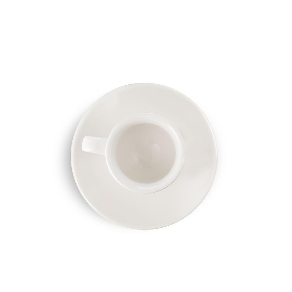 Espresso Parts Porcelain Demitasse Cups w/Saucers (2oz) (White)