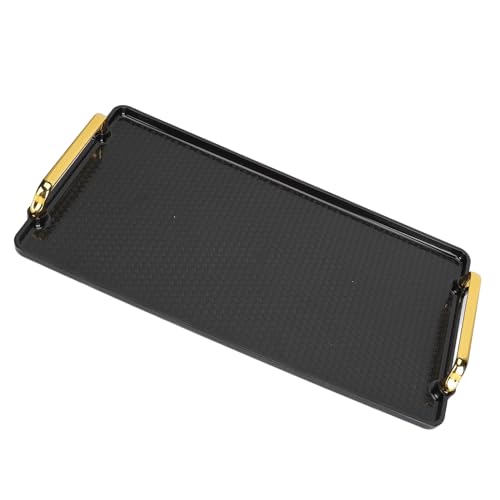 Jiawu Binaural Tray, Stable Stylish Large PS Plastic Rectangular Plastic Tray Tray with Handles for Beauty Salon (Black) - Image 2