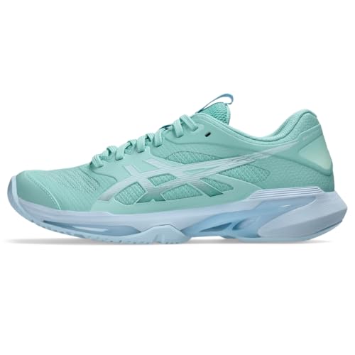 ASICS Women's Solution Speed FF 4 Tennis Shoes, 5, Oasis Green/Light Blue