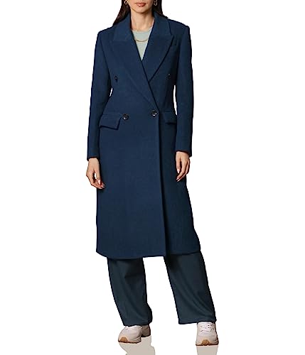 Avec Les Filles Wool Blend Double-Breasted Coat Deep Teal MD