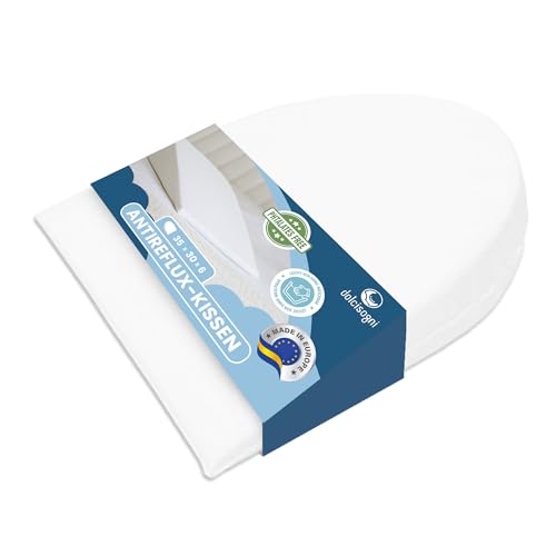 DOLCI SOGNI - Cuscino Letto Antireflusso a Cuneo 35x30x6 cm - Rialzo Letto per Reflusso - Antireflusso Cuscino per Reflusso Gastroesofageo Supporto Triangolo Alza Materasso