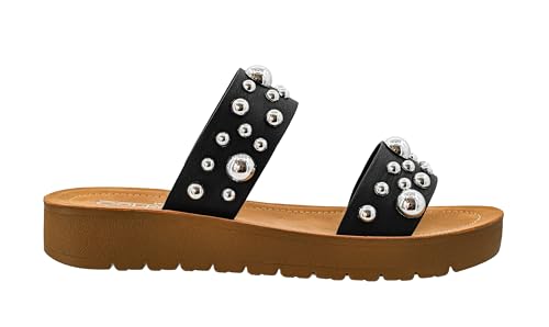 Corkys Footwear Womens Bad Romance Sandals - Featuring Dome Embellished Straps, And An Easy Slip-On Design - Stylish and Comfortable for Everyday Wear2