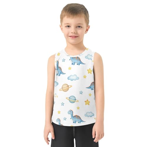J JOYSAY Dinosaurs Planet Stars Boys Tank Top Sleeveless Muscle Shirts Quick Dry Workout Sport Active Kids T-Shirts 3-15T2