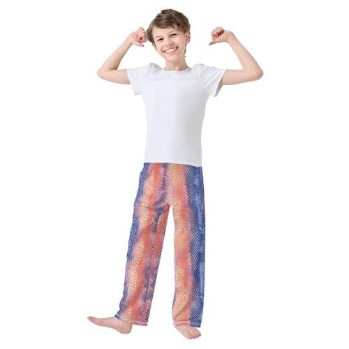 Boys' Pants Colorful Snakeskin Texture Long Bottoms Jogger Pants Elastic Waist Trousers with Pockets S-XL2