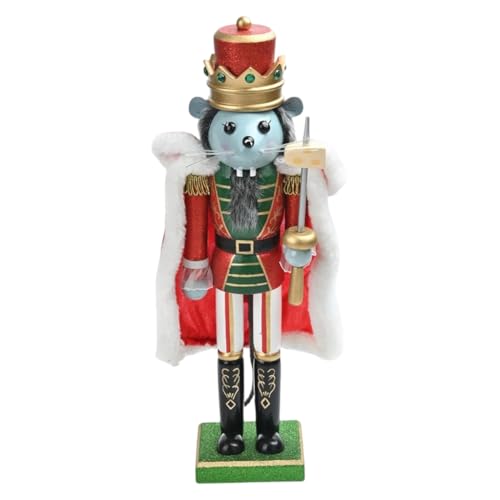 Generic Figurine en bois Casse-noisette Roi souris 38 cm pour décoration de Noël