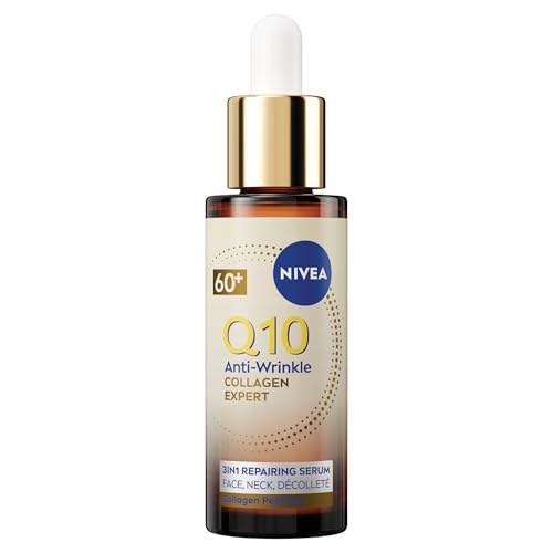NIVEA Q10 Anti-Wrinkle Collagen Expert 3in1 Repairing Serum (30ml) Firming Face Serum for Wrinkles and Sagging Skin Formulated for Mature Skin 60+